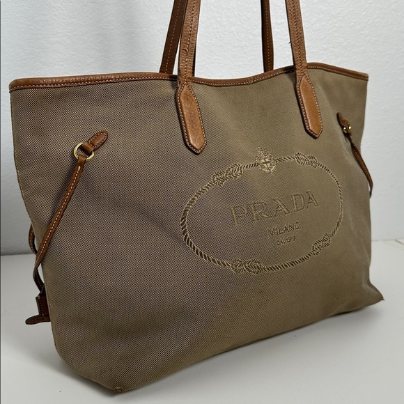 💯Authentic Prada  Canvas Tote Handbag🍀 - Picture 6 of 17